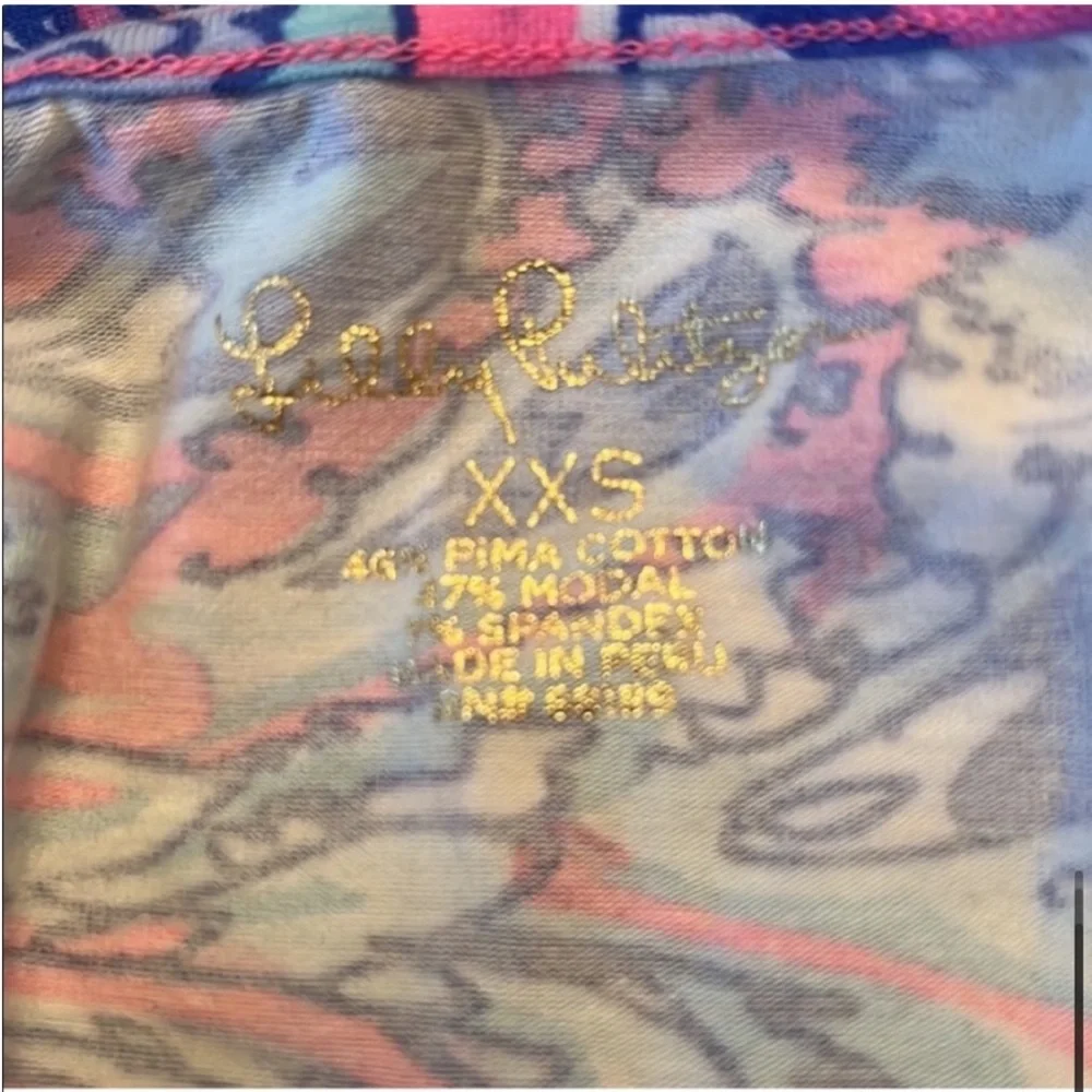 Lilly Pulitzer Top Womens XXS Pink Blue Tristan Long Sleeve Top - Picture 6 of 7